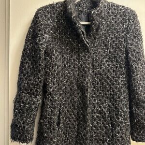 Dana Buchman Black and White Pea Coat